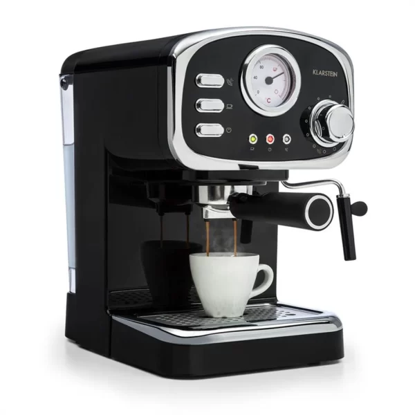 Klarstein Gusto Classico Espressomaker 1350 Watt 20 Bar Druck Wassertank: 1,5 Liter Schwarz 5