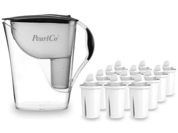 Pearlco Wasserfilter Fashion Anthrazit Inkl. 12 Universal Filterkartuschen 1