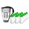 Pearlco Glas-Wasserfilter Anthrazit Inkl. 12 Alkaline Filterkartuschen 4
