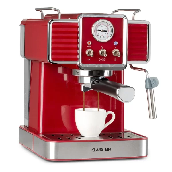 Klarstein Gusto Classico Espressomaker 1350 Watt 20 Bar Druck Wassertank: 1,5 Liter Schwarz 3