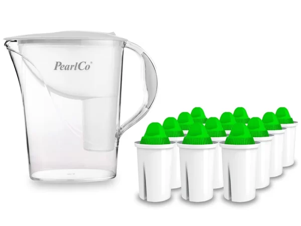 Pearlco Wasserfilter Standard Weiß Inkl. 12 Alkaline Filterkartuschen 1
