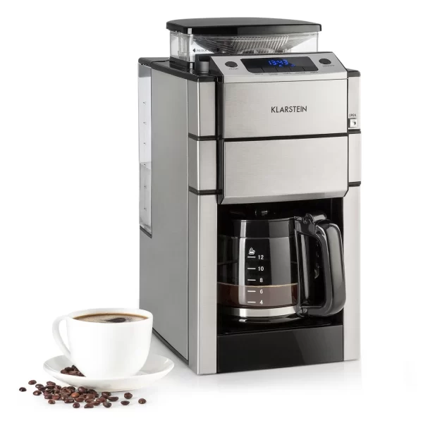 Klarstein Aromatica II Duo Kaffeemaschine, Integriertes Mahlwerk, 1,25 L, Rot Rot 5