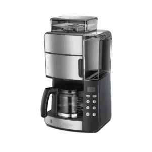 Klarstein Grind & Brew Kaffeemaschine 900-1000W 10Tassen 1-Liter-Tank Mahlwerk Silber 13