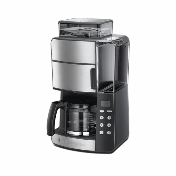 Klarstein Grind & Brew Kaffeemaschine 900-1000W 10Tassen 1-Liter-Tank Mahlwerk Silber 4