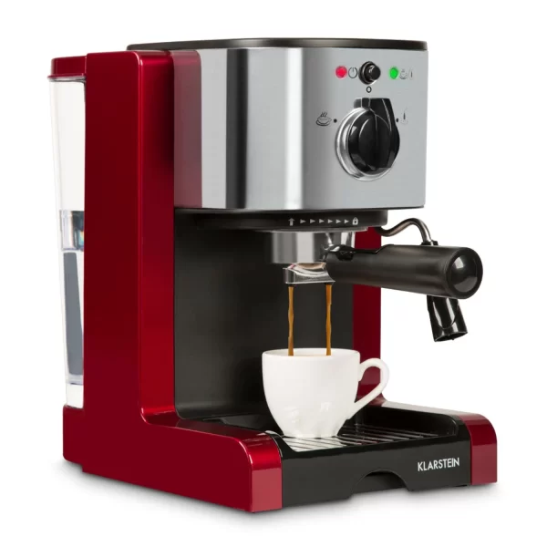 Klarstein Gusto Classico Espressomaker 1350 Watt 20 Bar Druck Wassertank: 1,5 Liter Rot 7