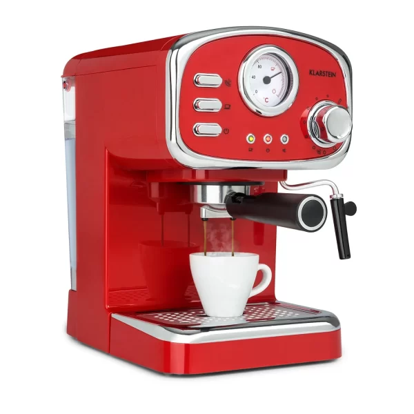 Klarstein Gusto Classico Espressomaker 1350 Watt 20 Bar Druck Wassertank: 1,5 Liter Schwarz 6